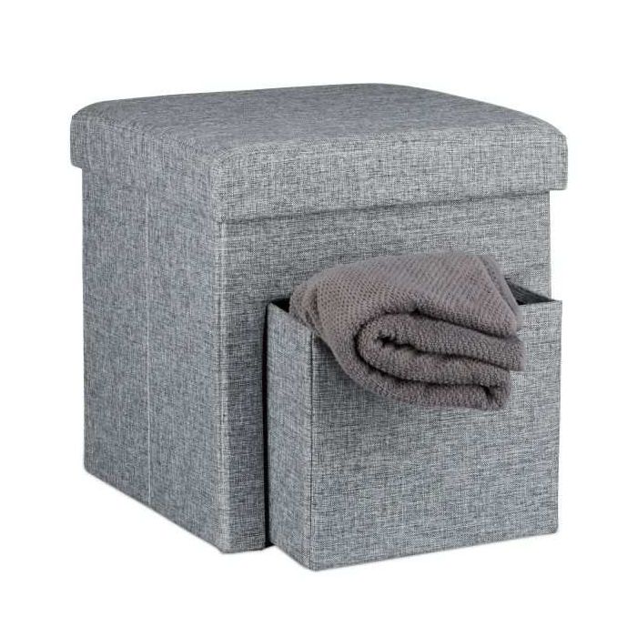 Складное сиденье с отделением 38x38x38см., серое