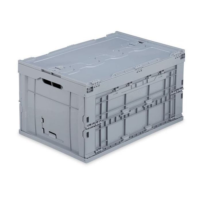Коробка складная с крышкой 32,5х58,5х39,5см., цвет серый.