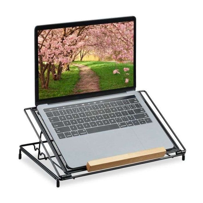 Стол для ноутбука 5,5x37x24см., черный/светло-коричневый