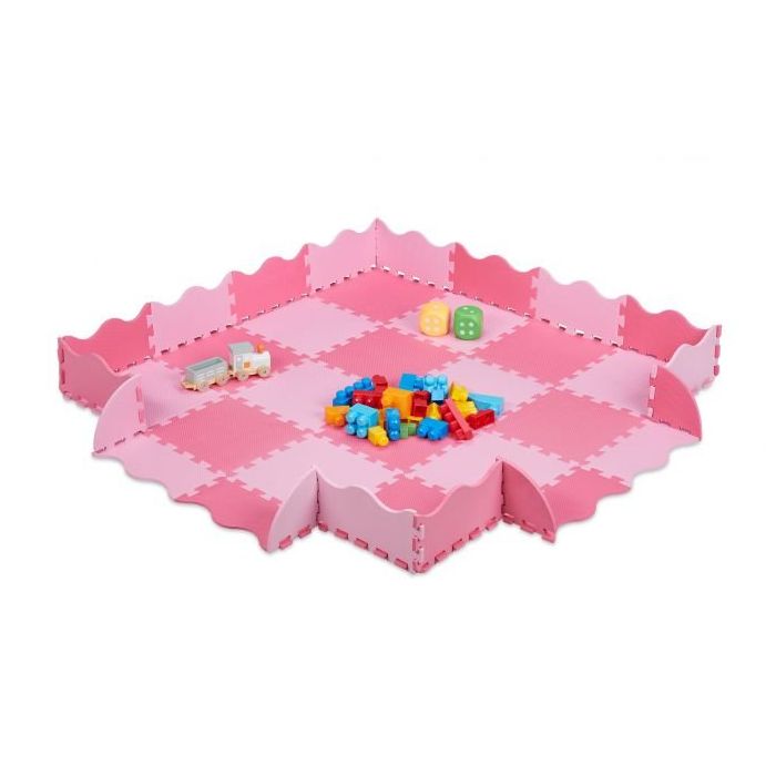 Игровой коврик "Delionė" с бортиком 1x31,5x31,5см., розовый цвет
