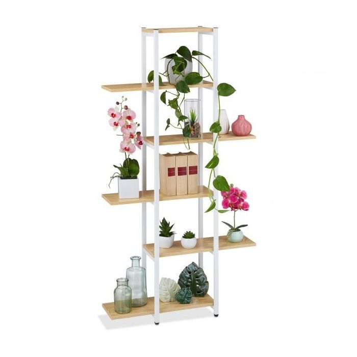 Подставка для цветов с 6 полками 150x78x24см., светло-коричневый/белый