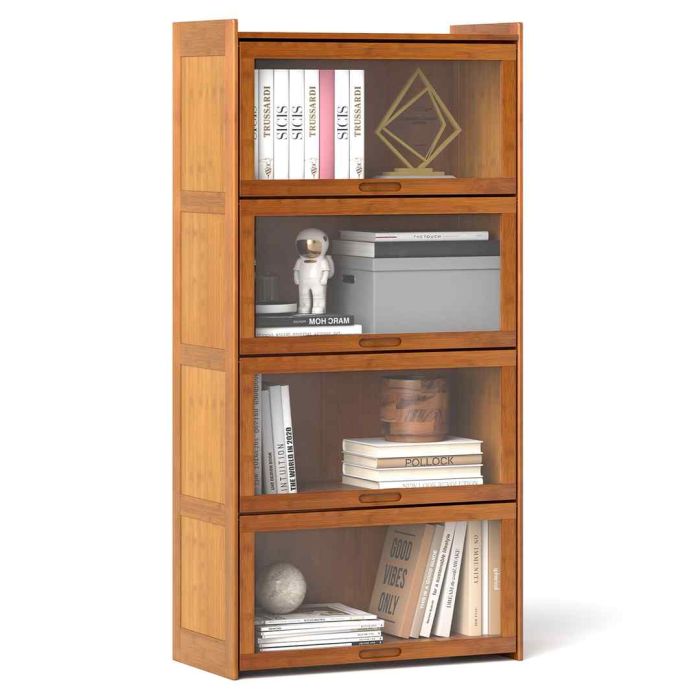 Книжный шкаф 69x34x140см, коричневого цвета