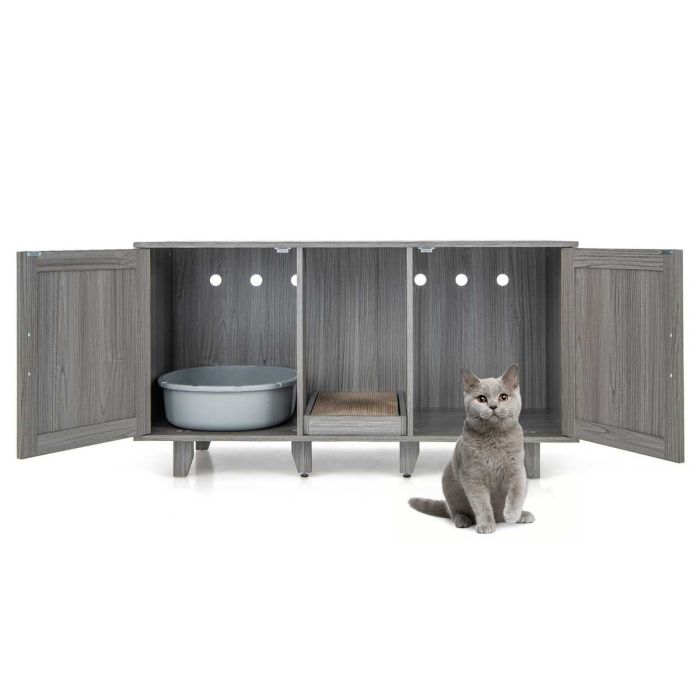 Туалет для кошек 120x52x65см, серого цвета