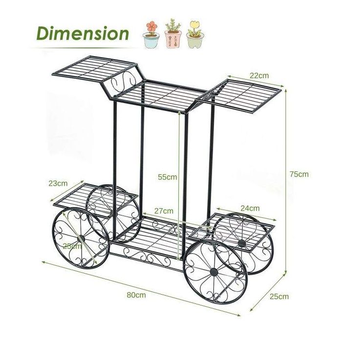 Подставка для цветов 80,5x25x75см, черного цвета