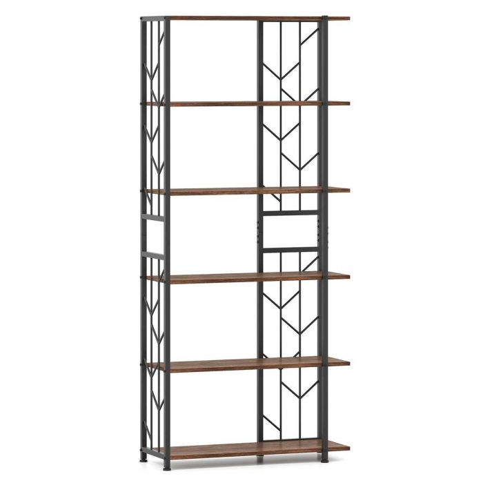 Напольная полка 80x31x180см, коричнево-черная