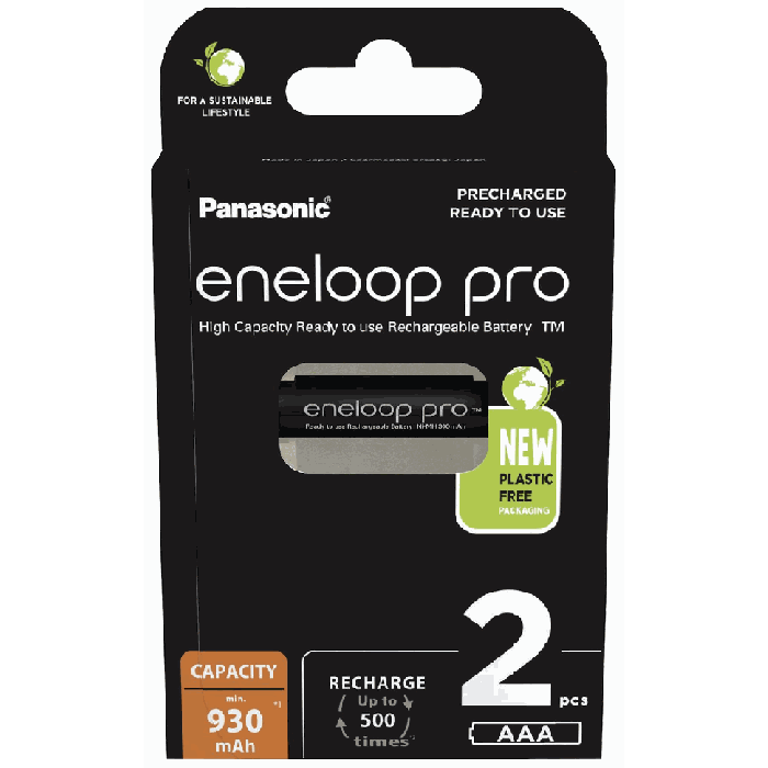 AAA akumulatori Panasonic ENELOOP Pro BK-4HCDE/2BE, 2 gab