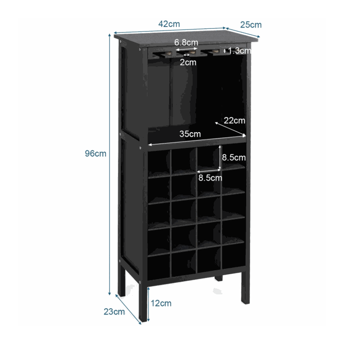 Винная полка 42x24,5x96см, черного цвета