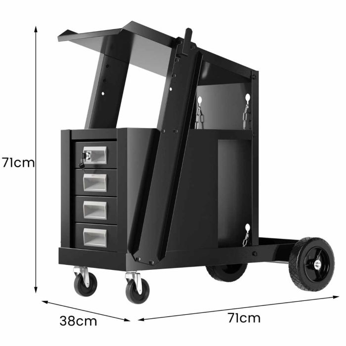 Тележка для сварки 71x38x71см, черного цвета