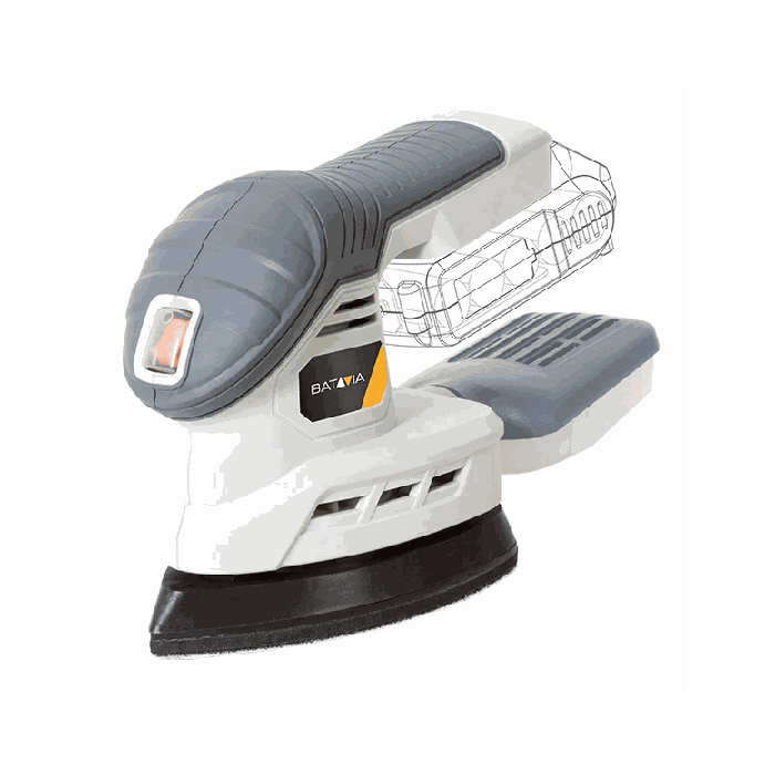 Detaļu slīpmašīna Batavia 18V Cordless Detail Sander, 140 × 140 × 80 mm