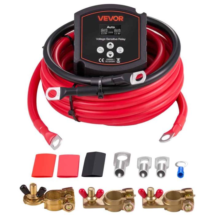 Изолятор двух аккумуляторов VEVOR VSR005-1, 12 В, 300 А, 25 × 24,5 × 10 см
