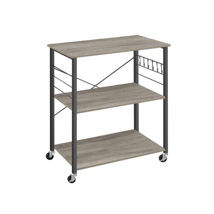 Полка кухонная 40x80x89см., серо-черная