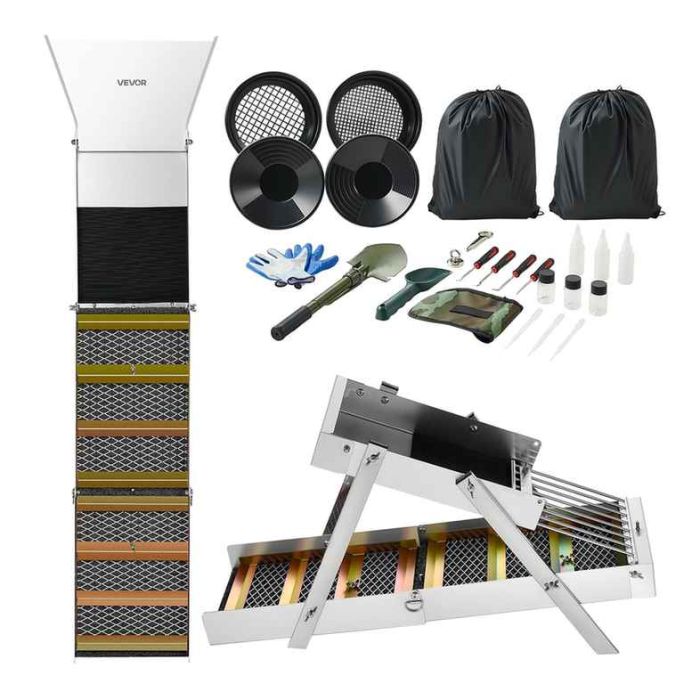 Набор для промывки золота VEVOR «Highbanker» SL-50TS, 26 предметов, 1270 × 350 × 62 мм