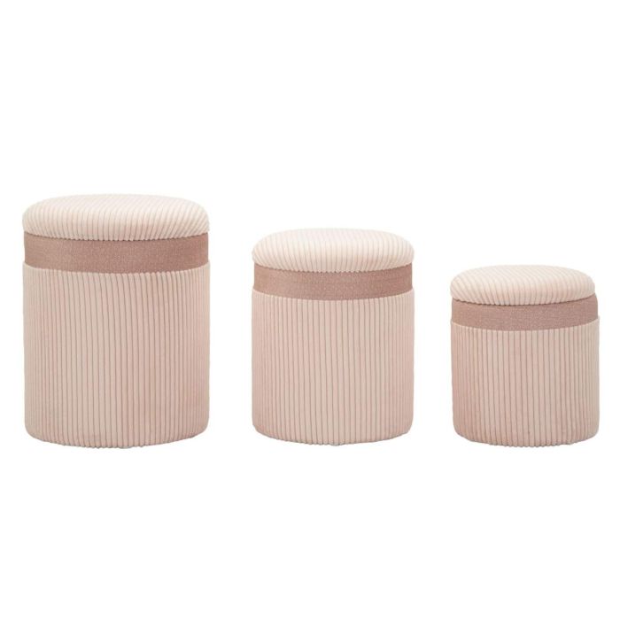 Pufi Cortina, 3 gab, Rozā, Ø 40,5 × 49,5 cm – 35 × 42 cm – 31 × 38 cm