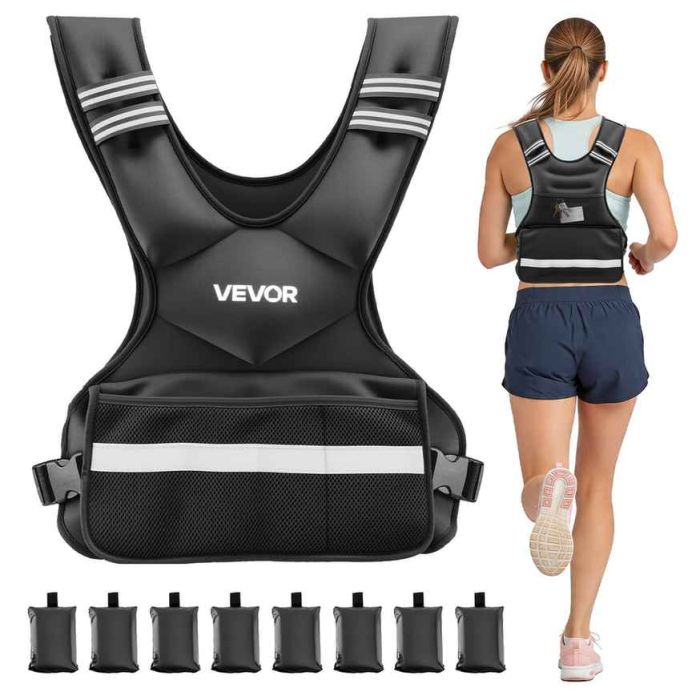 Regulējamā svērtā veste VEVOR JS-VEST006-4, 8 svara maisi, 555 × 550 × 80 mm