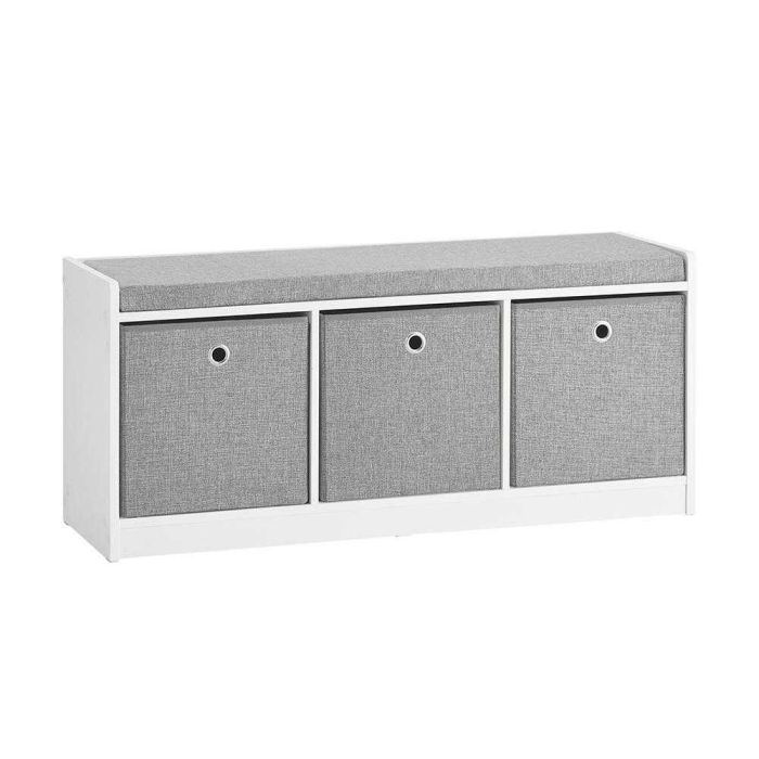 Скамья для прихожей 102x32x45см., белого/серого цвета