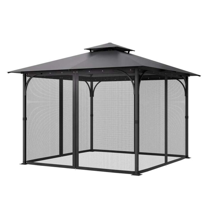 Сетка для беседки 10x10x6,7 футов, боковые стенки из 4 панелей, садовая сетка для улицы.