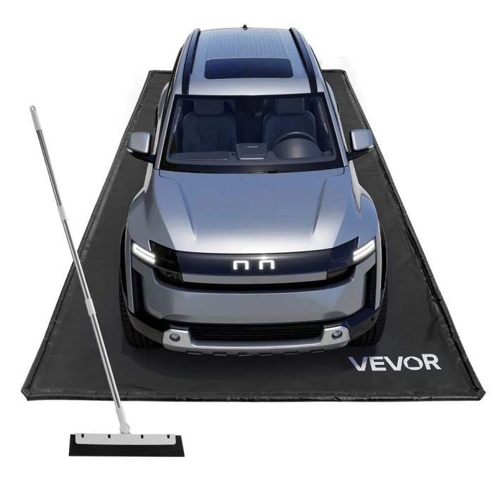 Aizsargājošs neslīdošs PVC garāžas grīdas paklājiņš 2,4x4,9 m, melns