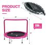 Mini trampolīns 92x80,5cm, melnas/rožainas krāsas