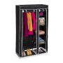 Auduma skapis 174x107x42,5cm., melns/balts