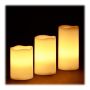 Komplektā 3 īsta vaska LED sveces 9x16x26,5cm., krēmkrāsas