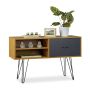Kumode ar 1 nodalījumu 62x100x38cm., pelēka/gaiši brūna/melna