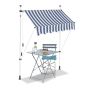 Automātiski izvelkama nojume 150x120cm, tumši zila/balta/melna