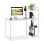 Письменный стол с полкой 121х120х62см., цвет белый.