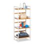 Vannas istabas plaukts ar 4 plauktiem 110x45x31,5cm., gaiši brūns/balts