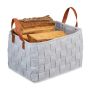 Сумка складная с ручками 26х40х30см., серая/коричневая.