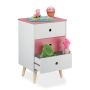 Kumode ar 3 nodalījumiem 61,5x38x30cm., balta/rozā