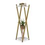 Подставка для цветов с 2 полками 99x29x29см., золотой/белый