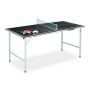 Galda tenisa galds 70x70x150cm, melns/sudrabains/balts