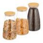 Komplektā 3 caurspīdīgi konteineri beztaras produktiem 21,5x12cm, 1,4L, gaiši brūns