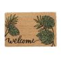 Durvju paklājiņš "Welcome" ar vērtnēm 60x40 cm., gaiši brūns/melns/zaļš