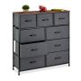Kumode ar 9 nodalījumiem 100x100x30cm., pelēka/brūna/melna
