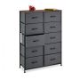 Kumode ar 10 nodalījumiem 120x85,5x30cm., pelēka/brūna/melna
