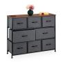Kumode ar 8 nodalījumiem 78.5x100x30cm., pelēka/brūna/melna