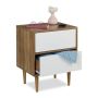 Kumode ar 2 nodalījumiem 59.5x48x39.5cm., brūna/balta
