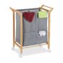 Veļas grozs ar riteņiem 76x65x35cm, 80l., pelēks/gaiši brūns