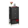 Kumode ar 4 atvilktnēm 98.5x46x30cm., melna/zelta krāsa