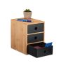Rakstāminstrumentu organizators ar 3 nodalījumiem 21x15x20 cm., gaiši brūns/melns