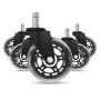 Spēļu krēsla riteņi Casters 2.0 Huzaro Black