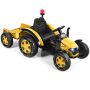 Bērnu elektriskais traktors 151x68x70cm, dzeltens/melns