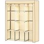 Auduma skapis Homcom 125x43x162,5cm, smilšu/melnas krāsas