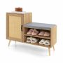Скамейка для обуви 105x35x76 см, светло-коричневого/серого цвета