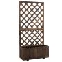 Paaugstināta puķu dobe ar līstēm Outsunny 72,5x31,5x149,5cm, brūna