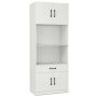 Skapis 65x38x168cm, balts/melns