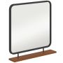 Spogulis ar plauktu Homcom 55x10x55,5cm, melnas/brūnas krāsas