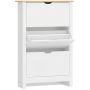 Обувной шкаф Homcom 72x26x112см, белый/светло-коричневый