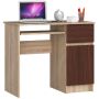 Стол NORE A-7, справа, темно-коричневый/дубовый цвет.